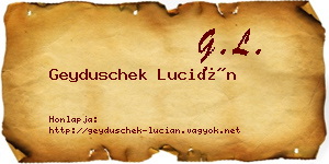 Geyduschek Lucián névjegykártya
